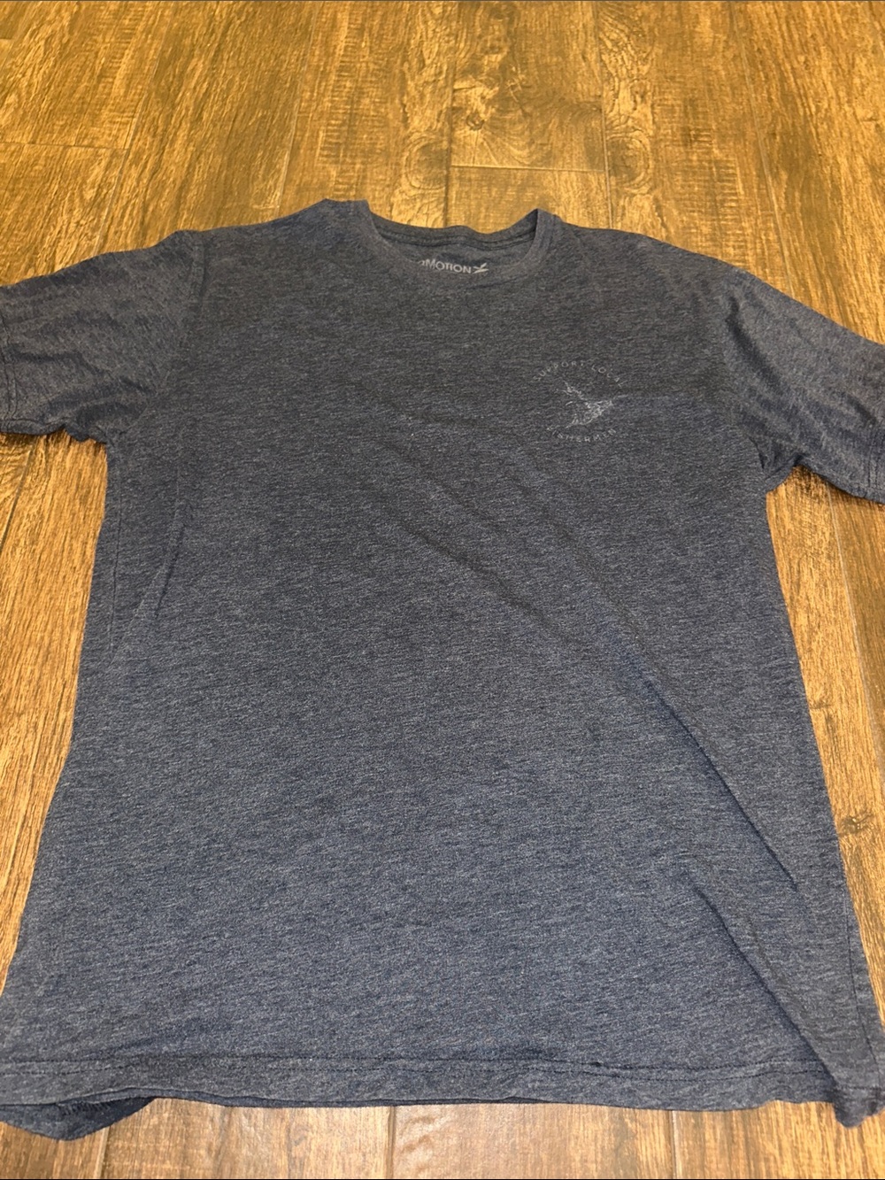 FloMotion Men’s Heather Navy “Support Local Fishermen” Graphic Tee Size Large